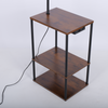 Standing End Side Table Floor Lamp 3-Tier Storage Shelves with Charging Station