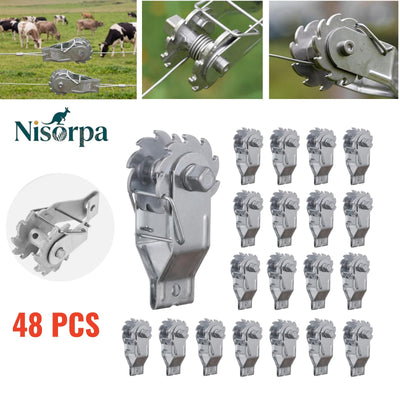 48Pcs Fence Strainer Tools Inline Fencing Strainers Tensioner Ratchet Wire Clips