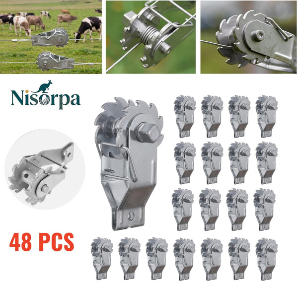48Pcs Fence Strainer Tools Inline Fencing Strainers Tensioner Ratchet Wire Clips