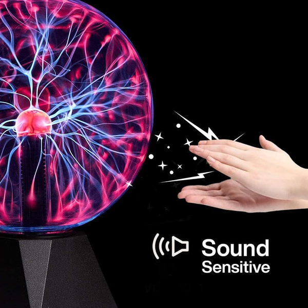 8" Plasma Ball Sensitive Red Light Globe Lamp Voice Control Night Light Gifts AU