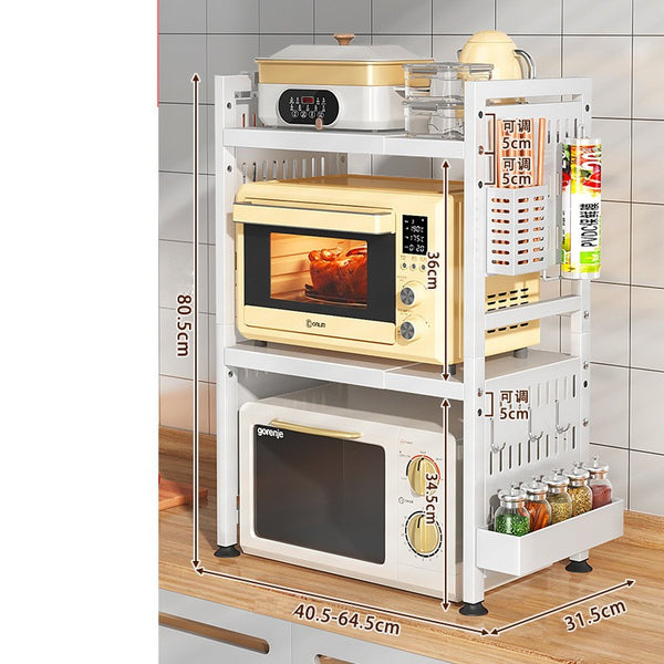 3 Tier Microwave Shelf Kitchen Adjustable Oven Storage Rack Stand Cabinet Holder