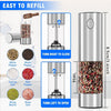 2pcs Electric Salt And Pepper Grinder Set Rechargeable Auto Mill w/Charging Base