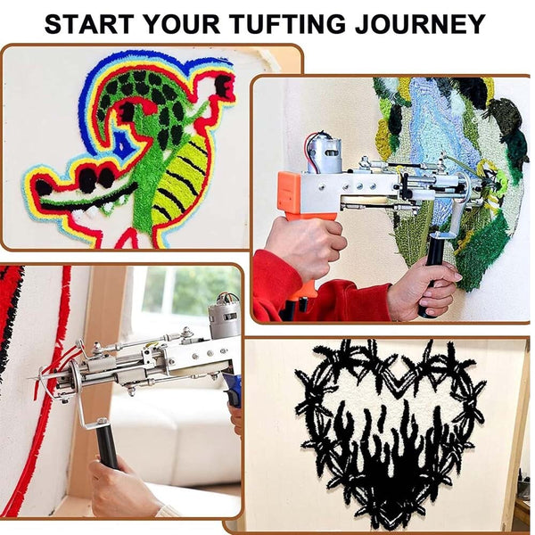 2 in 1 Cut & Loop Pile Carpet Gun& Carpet Trimmer Clippers with Tufting Frame