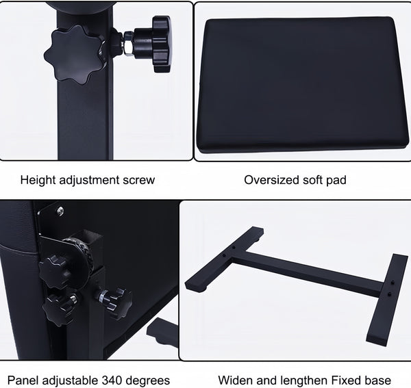 6 Styles Adjustable Height Tattoo Armrest Stand W/ Thicken Soft Sponge Pad