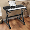 Piano Keyboard Stand Adjustable Folding Set Z Style Keyboard Stand with Wheels