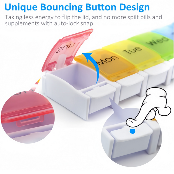 7 Day Weekly Pill Box Medicine Tablet Organizer Dispenser Container Large Case