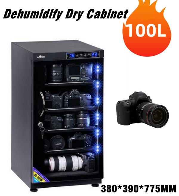 100L Digital Dehumidify Dry Cabinet Camera Lens Electronic Equipment Storage Box