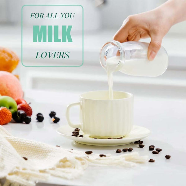 200ML Clear Glass Sauce Bottles 12pcs Milk Jar Reusable Bottle Water Jars W/ Lid