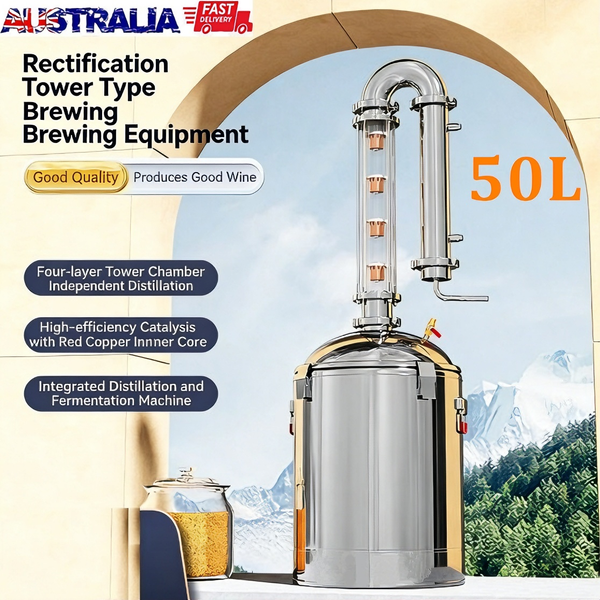 50L Premium Alcohol Distiller Stainless Steel Still Wine Making Kit Home Brewing