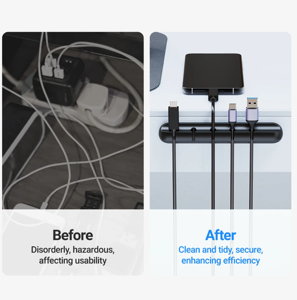 USB Charge Cable Holder Desk Cable Clips Organizer Cord Management Tidy