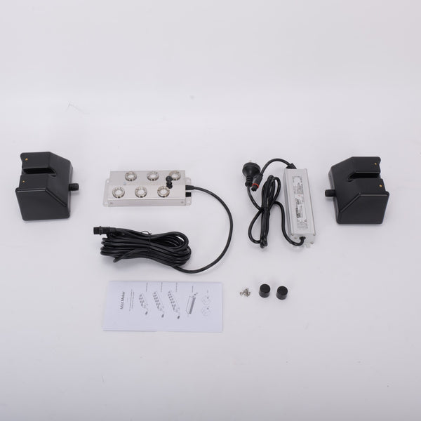 Ultrasonic Mist Maker 6 Head Pond Fogger with 250W Power Supply for Pond Garden