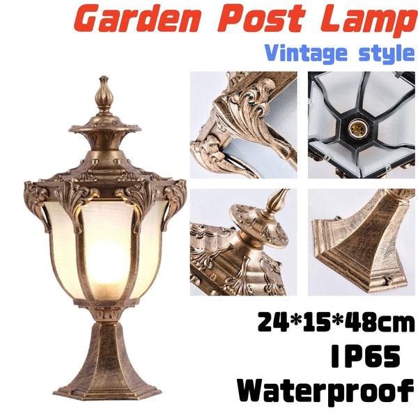 Modern Pillar Light Outdoor Garden Gate Post Lamp Yard Glass Lantern Lighting AU
