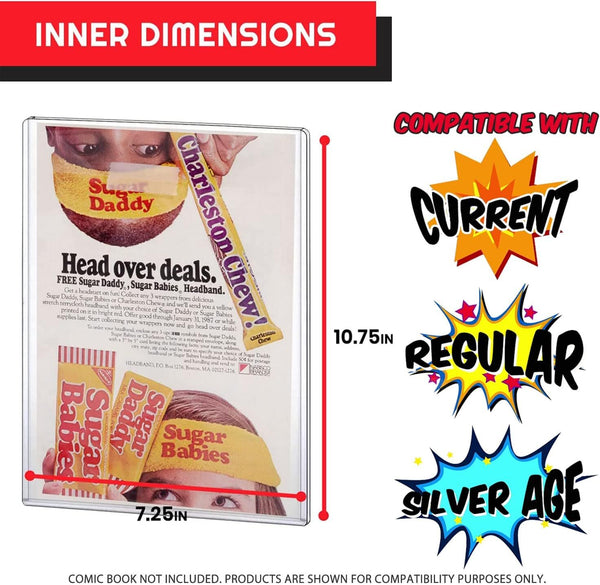 10 Pcs Comic Book Card Holder Comic Sleeves 19*28cm Hard Comic Display Case