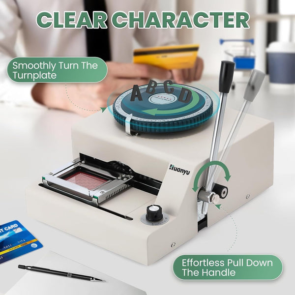 PVC Card Embosser Machine 72-Character Stamping Embossing For Bank/Office/Mall