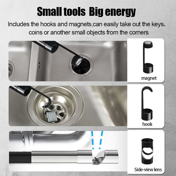 4.3" Dual Lens Endoscope 8mm Borescope HD 1080P Inspection Camera 10m Cable AU