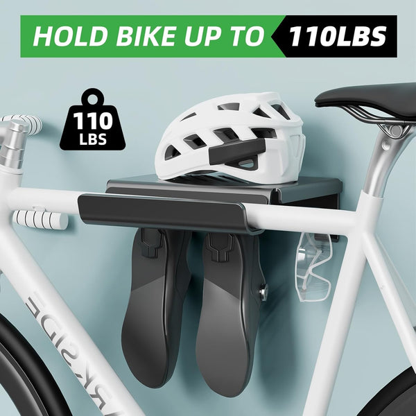 Bike Wall Mount Rack Indoor Bicycle Storage Garage Bike Holder Store Helmet Shoe