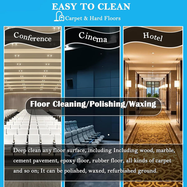 17" 1200W Commercial Orbital Scrubber &Polisher Hard Floor Buffer Carpet Cleaner