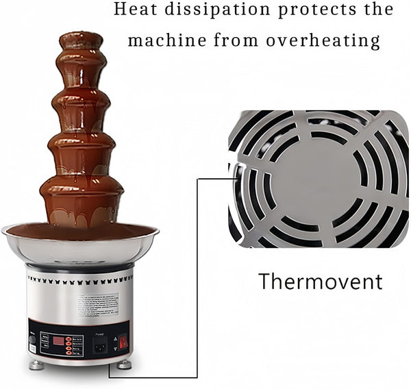 Chocolate Fountain 3.2L for Chocolate Cheese Hot Sauce Party Wedding 65cm Tall