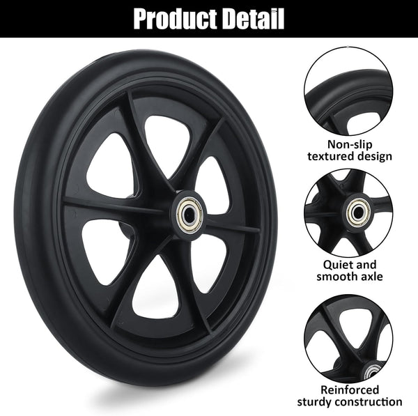 2× Replacement Parts 8'' Front Rear Wheel for Wheelchair Rollator Walker AU
