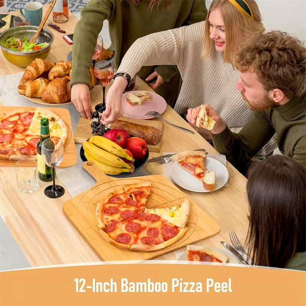 13" Pizza Rack Wooden Pizza Peel Rack  4 Tier Non-Stick Pizza Paddle Pizza Board
