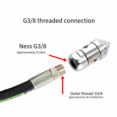 High Pressure Jetter Drain Nozzle 30/40 L/min Sewer Jetter Rotating Nozzle