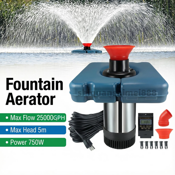 25000GPH Fountain Aerator Large Water Pond Pump Floating Fountain Circulation AU
