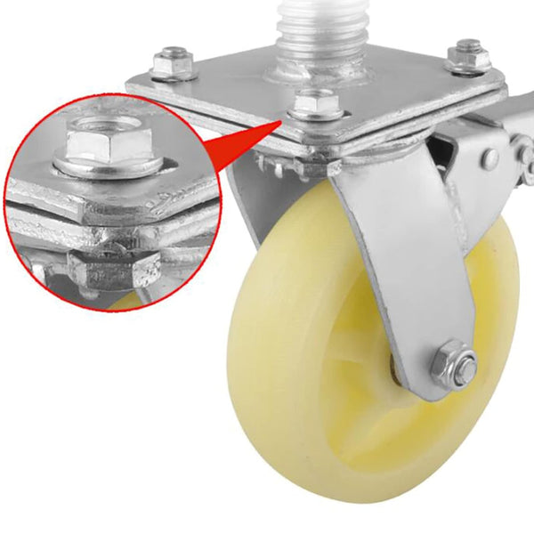 2X Scaffold Scaffolding Adjustable Caster Wheels 6" Heavy Duty Industrial Wheels