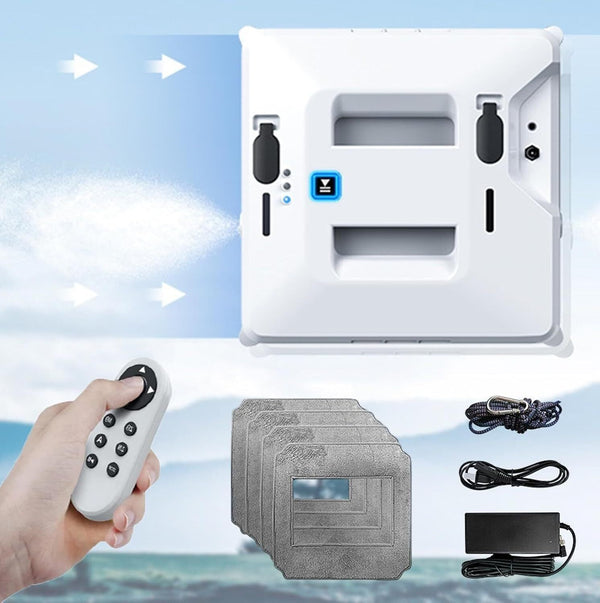 Window Cleaning Robot 3000Pa Remote Control Dual Water Spray Home Window Cleaner