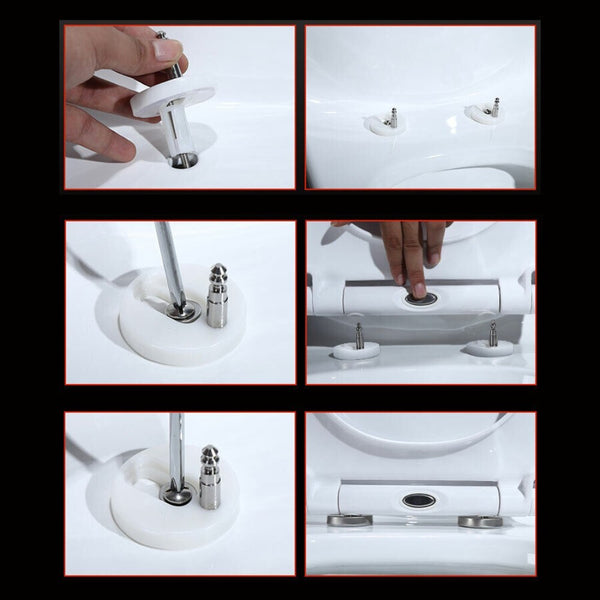Thick Toilet Seat Soft Close Luxury White Heavy Duty Quick Release U Shape PP