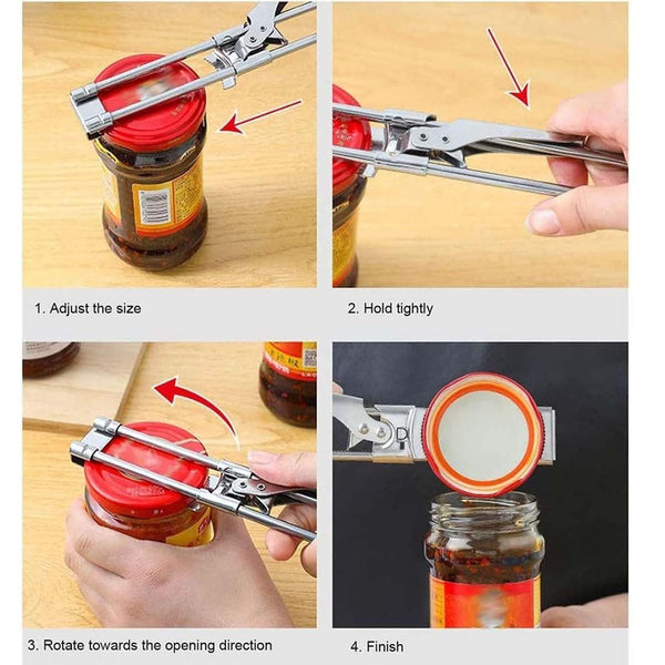 Jar Opener Adjustable Multifunctional  Kitchen Gadget Bottle Can Gripper Tool