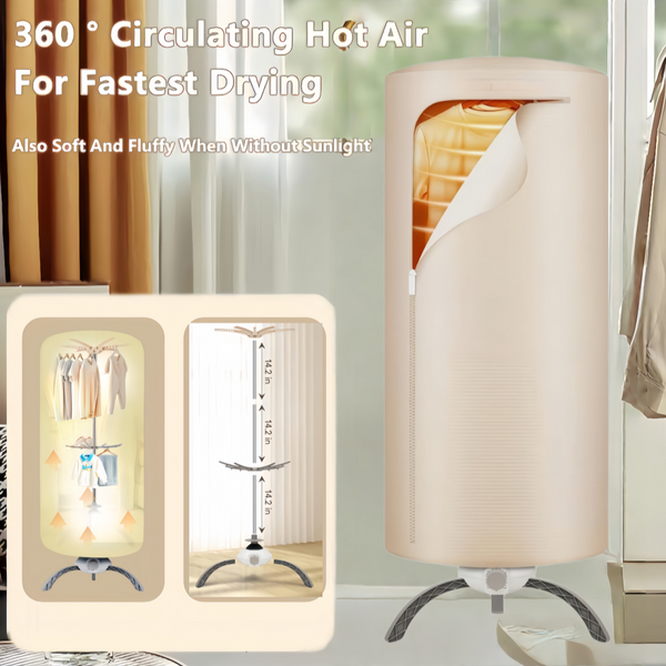 Clothes Dryer Warm Air Folding Drying Machine Compact Mini Dryer With Timing