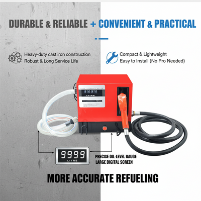 Fuel Pump Diesel Transfer Extractor Oil Electric Bowser Car 16GPM 60L/min Tool