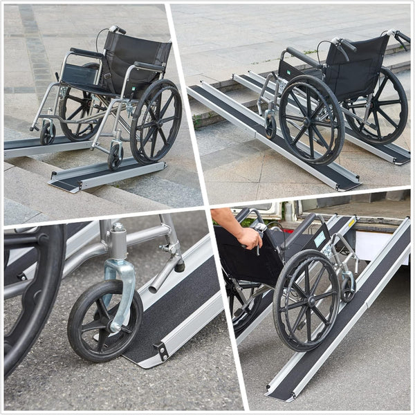 Folding Wheelchair Ramps for Step 5/6FT Portable Antiskid Loading Threshold Ramp