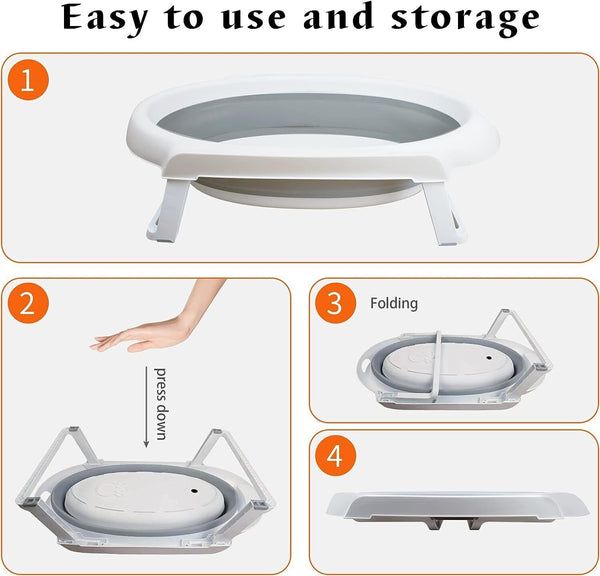 2 in 1 Dog Bathtub Pet Washing Station Portable Tub for Shower and Grooming