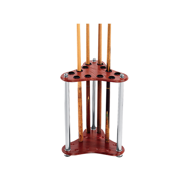 12 Cue Rack Wooden Floor Stand Corner Triangle Billiard Stick Holder Organizer