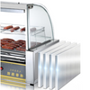 Electric Hot Dog Roller 7 Rollers Sausage Hot Dog Grill Toaster w/Glass Cover