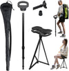 Hiking Trekking Poles Walking Stick With Seat Anti Shock Adjustable Camping Cane