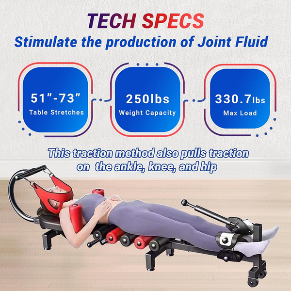 Lumbar Traction Bed Table Cervical Spine Stretching Therapy Massage Pain Relief