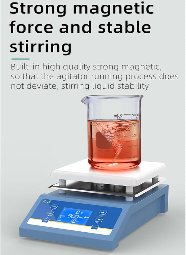 5L Magnetic Stirrer with Heating Stirrer LCD Digital Display Mixer with Stir Bar