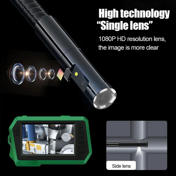 4.3" Dual Lens Endoscope 8mm Borescope HD 1080P Inspection Camera 10m Cable AU