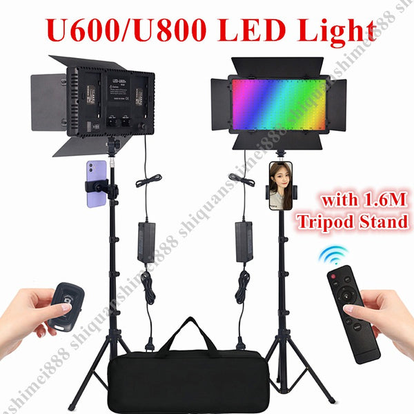 LED RGB Video Light Photo Studio Lamp Photography Panel Lighting w/1.6M Stand