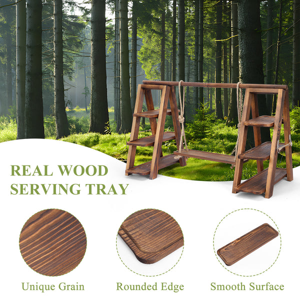 3 Tier Cupcake Stand Wooden Foldable Cake Stand with Removable Trays for Party