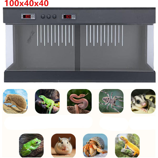 Large Reptile Glass Terrarium Thermostat Box Habitat for Tortoise Snake Iguana