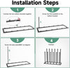 Metal Boot Rack for Tall Boots Storage Black Boot Organizer with 12 Long Posts