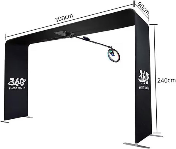 Overhead 360 Photo Booth for Big Parties w/ Rotating Ring Light for Wedding AU