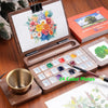 Foldable Wooden Watercolor Palette Box 24 Color Tray Palette Travel Palette