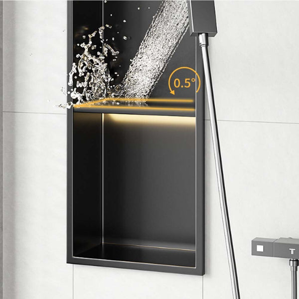 Shower Niche With LED Light Strips Shower Cabinet Bathroom Shelf 700x280x125mm