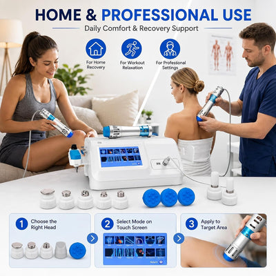 Shockwave Therapy Machine ESWT Shock Wave Therapy Device with 10 Heads&12 Modes