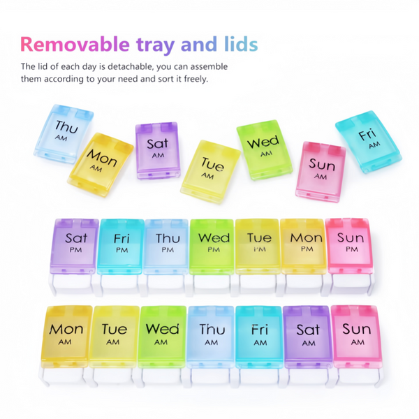 7 Day Weekly Pill Box Medicine Tablet Dispenser Organiser Storage Case Container