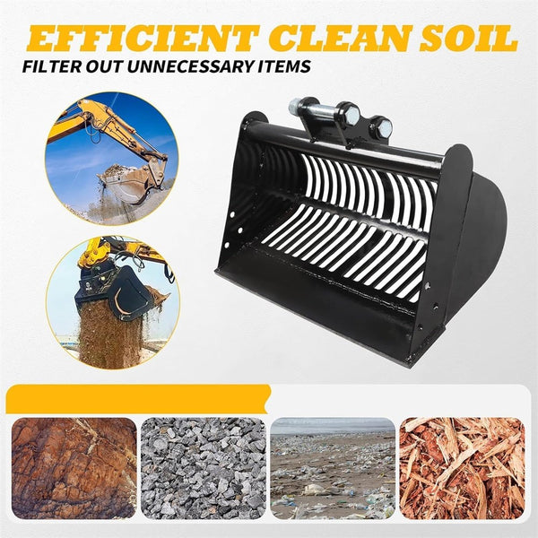 800mm Excavator Screening Bucket Soil Sieving Bucket with Pins for Small Digger